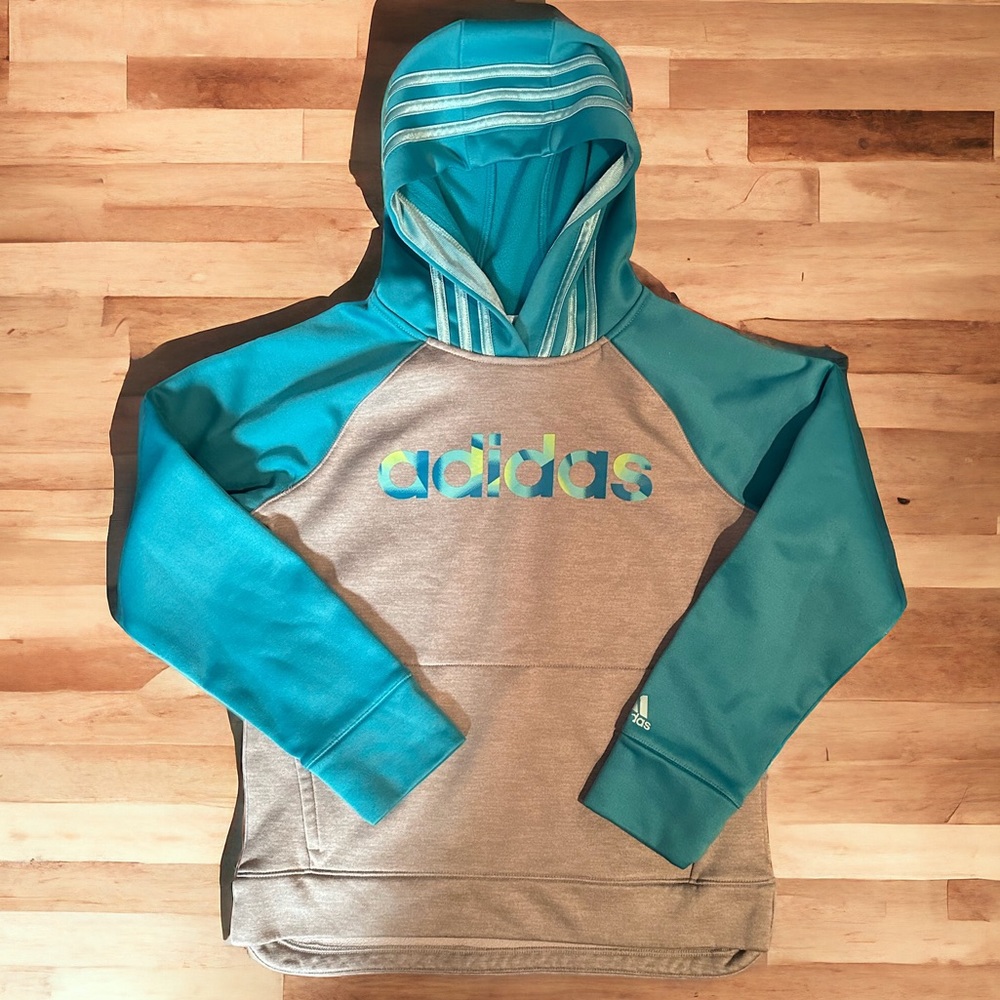 Adidas hooded sweatshirt. Kids size 10/12
